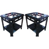 Pair of Lacquered Chippendale Style End Tables