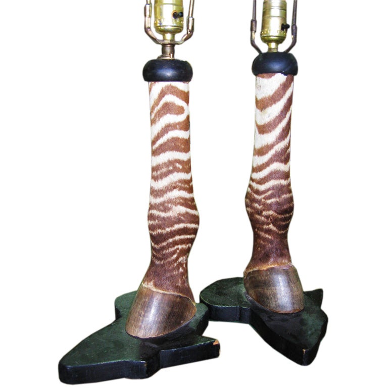 Pair of Zebra Lamps