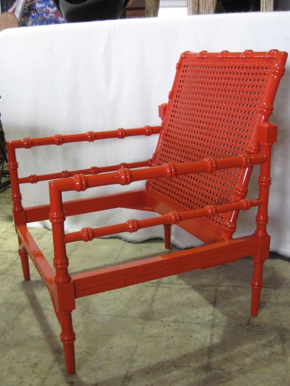 Spectacular pair of Faux Bamboo Club Chairs/Armchairs 3