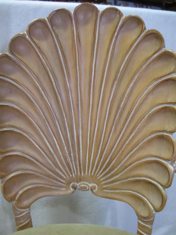 Beautiful Pair of Shell Back Armchairs