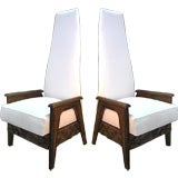 Exceptional Pair of High Back ArmChairs
