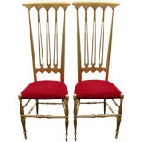 Vintage Pair of French 40's High Back Chairs