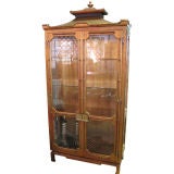 Pagoda Top/Faux Bamboo Chinese Chippendale Cabinet/Curio