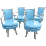 Set of 4 Hollywood Regency Directoire Style Armchairs
