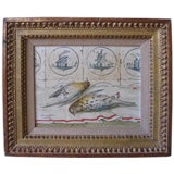 Vintage Fujita Oil on Canvas representing birds Estate of Mavin Krasna