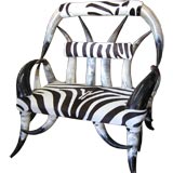 Exquisite Horn and Hide Loveseat