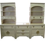 Vintage Versatile Faux Bamboo Ming Style etagere/ chest 5 piece  Set