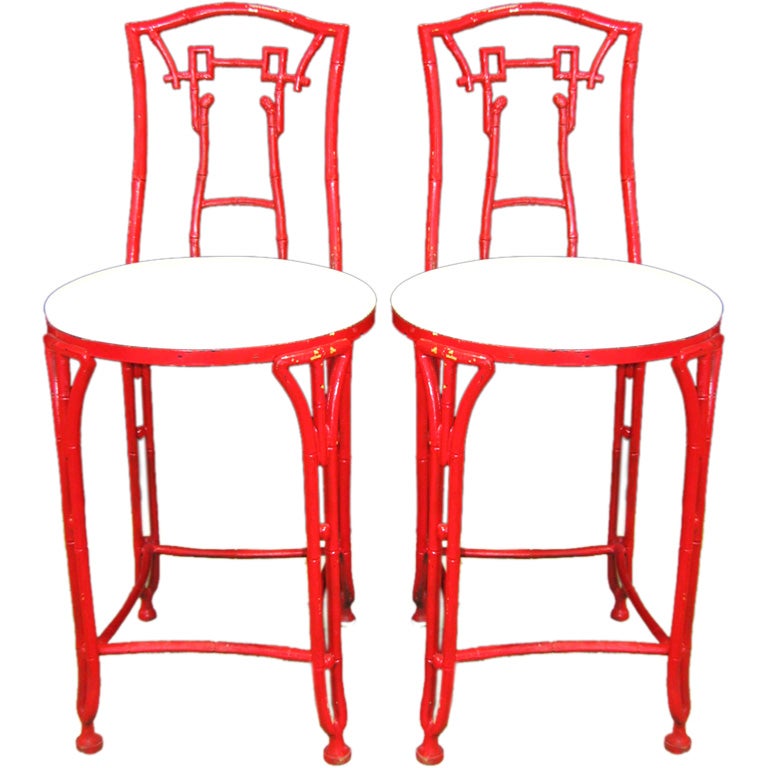 Pair of  Bamboo Bar Stools