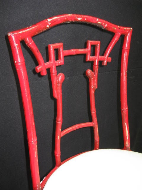 Aluminum Pair of  Bamboo Bar Stools