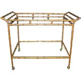 Faux Bamboo Guilded Iron Bar Cart/ Server