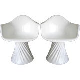 Vintage Exceptional Draped Pair Of  60's Fiberglass Chairs