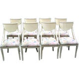 Elegant set of 8 Italian, Casa Bice, Gondola Back Dining Chairs