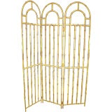 Faux Bamboo 3 panel Iron Screen/room divider