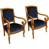 Pair of Chalres X Style Fauteuils a crosse