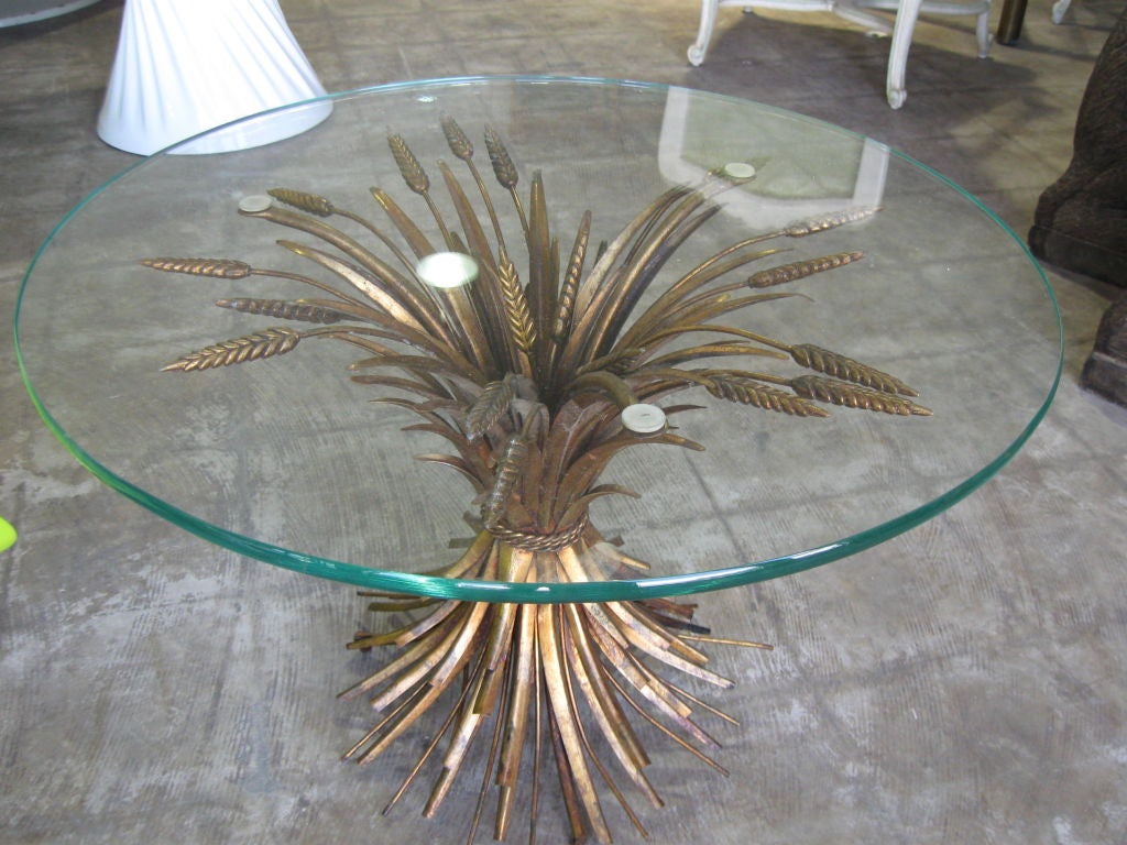 Italian Sheaf of Wheat Guilded Iron Table