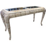 Carved Wood Console facon Palm Frawns