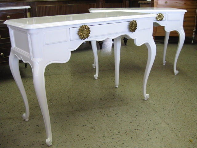 Exquisite Pair of Lacquered Consoles
