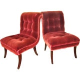 Fabulous Pair of 40's Classical Slipper Chairs