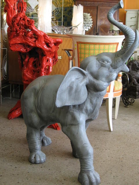 Large Cast Aluminum Elephant 1