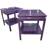 Fabulous Pair Lacquered Parsons end/side Tables