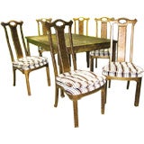 Pagoda Top Chinoiserie Style, High Backs dining chairs and Table
