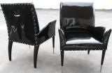 Set of 6 "Directional" Studed Patent Chairs, Larry Laslo