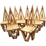 Exceptional set of 8 Bamboo Dining Chairs