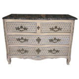 Louis XV Blue and Cream Painted Commode