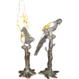 Maitland Smith Bronze and Mother of Pearl Parrots