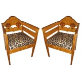 Antique Superb Pair of  Viennese Workshop influenced Armchairs
