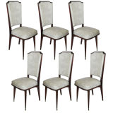 6 French 40's High Backs Dining Chairs