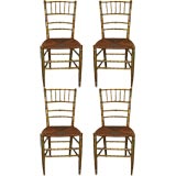 4 19thC French Faux Bamboo Opera Chairs