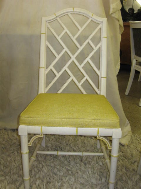American 6  Lattice Back Faux Bamboo Dining Chairs
