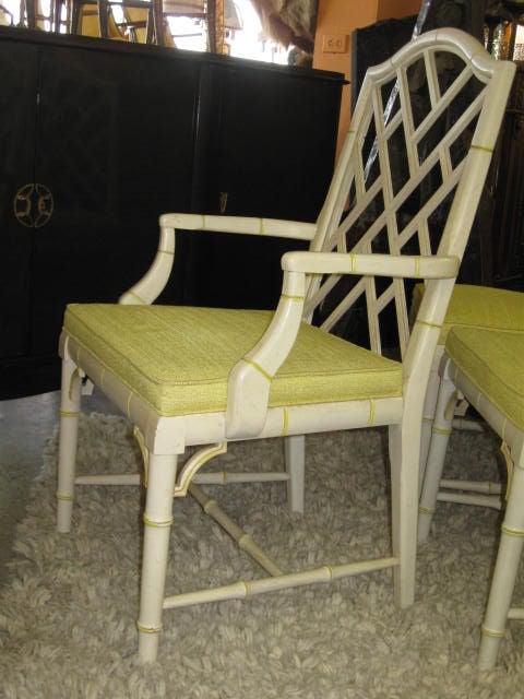 6  Lattice Back Faux Bamboo Dining Chairs 4