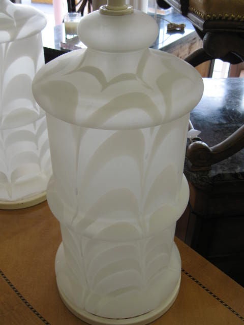 Large Pair of Venitian Glass Table Lamps