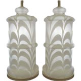 Large Pair of Venitian Glass Table Lamps