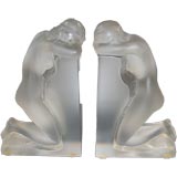 Pair of Lalique Figural Bookends