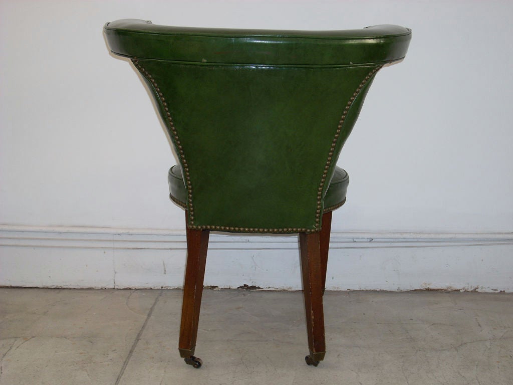 20th Century Green leather desk chair