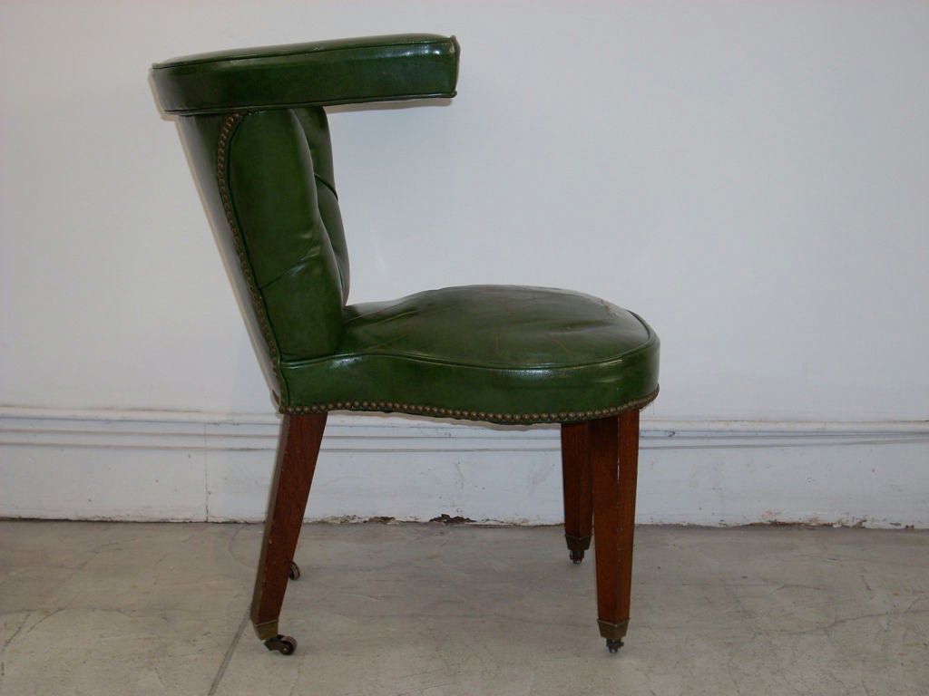 American Green leather desk chair