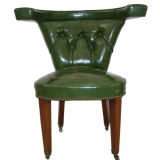 Green leather desk chair
