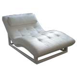 White Leather Chaise Lounge