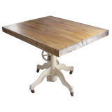 Antique Industrial table with chopping block
