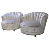 Pair of shell back club chairs