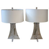 Pair of Lucite Lamps