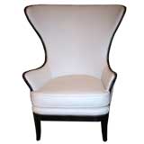 White Leather Wing back Chair