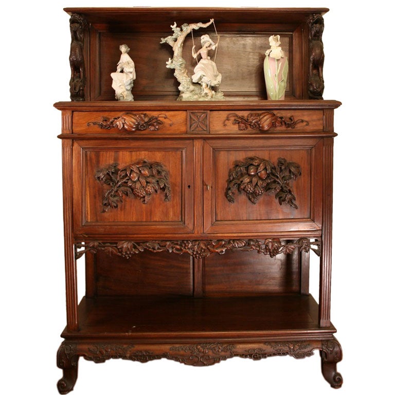 Carved Rosewood Buffet For Sale at 1stDibs