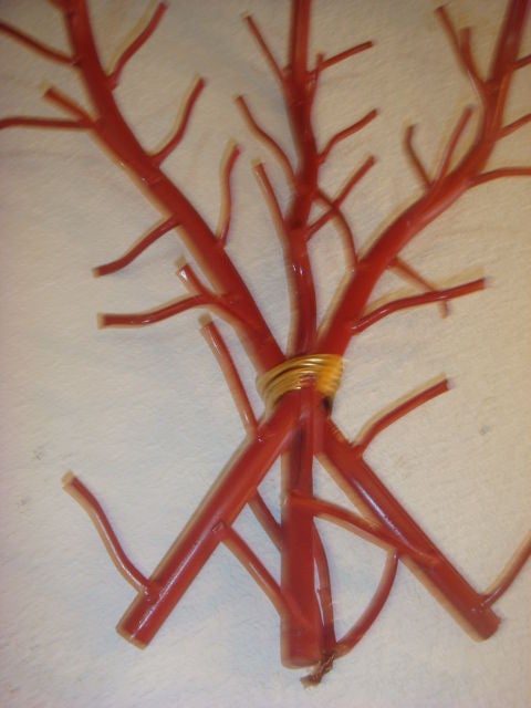 Pair of Vermillion Coral Twig Sconces