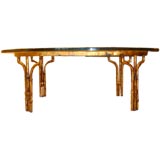 Gold Faux Bamboo Cocktail Table