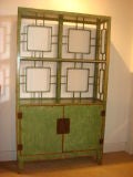 Quatro Square Green Crackle Cabinet
