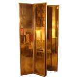Pair of Double Paneled Antiqued Mirrored Screens